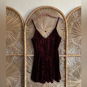 Shirley of Hollywood Velvet Burgundy Slip